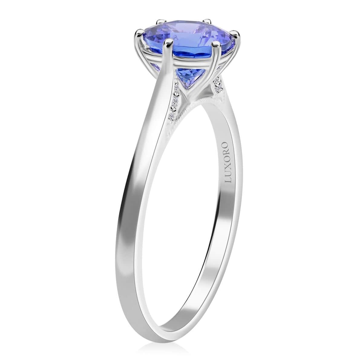 Certified & Appraised Luxoro AAA Tanzanite and G-H I2 Diamond 2.75 ctw Ring in 14K White Gold (Size 6.0) 3.20 Grams image number 3