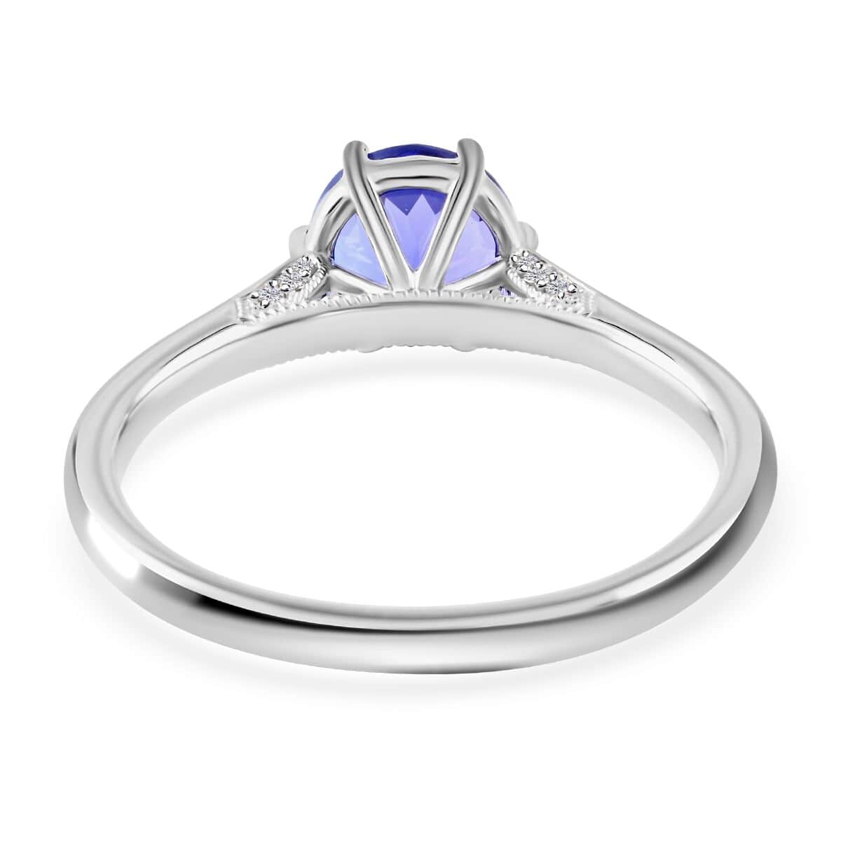 Certified & Appraised Luxoro AAA Tanzanite and G-H I2 Diamond 2.75 ctw Ring in 14K White Gold (Size 6.0) 3.20 Grams image number 4