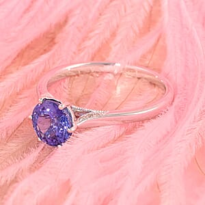 Certified & Appraised Luxoro AAA Tanzanite and G-H I2 Diamond 2.75 ctw Ring in 14K White Gold (Size 9.0) 3.20 Grams