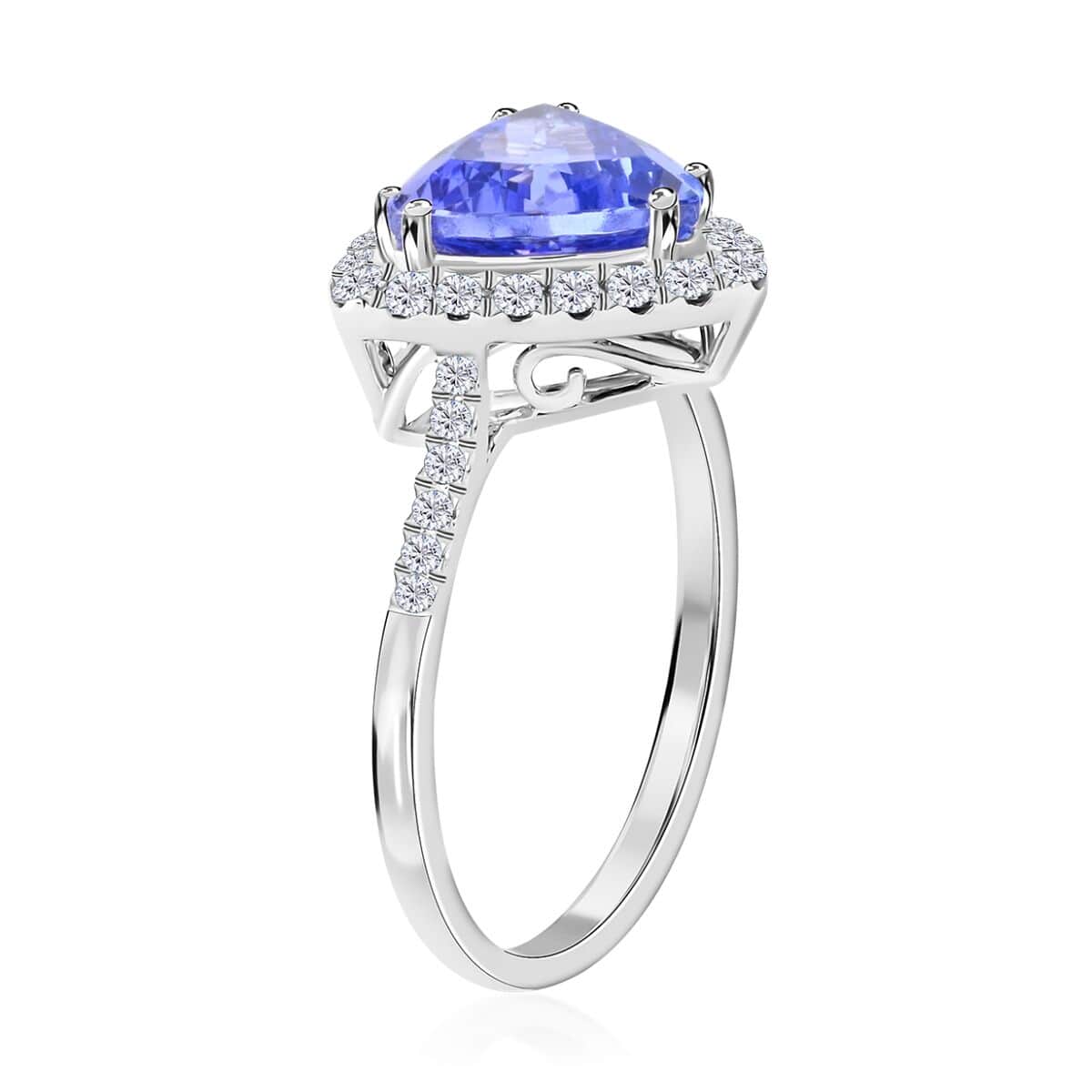 Certified & Appraised Luxoro 14K White Gold AAA Tanzanite and G-H I2 Diamond Ring (Size 7.0) 3.85 Grams 3.25 ctw image number 3