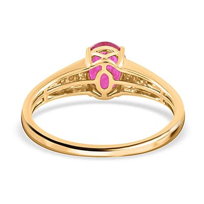 Certified & Appraised Luxoro 14K Yellow Gold AAA Montepuez Ruby and G-H I2 Diamond Ring (Size 10.0) 1.40 ctw