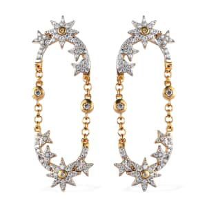 Moissanite Star Statement Earrings in Vermeil Yellow Gold Over Sterling Silver 1.25 ctw