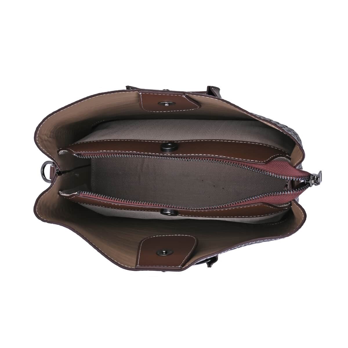 Black Crocodile Embossed Genuine Leather Crossbody Bag (11.8"4.7"9.4") with 2pcs Shoulder Strap image number 4