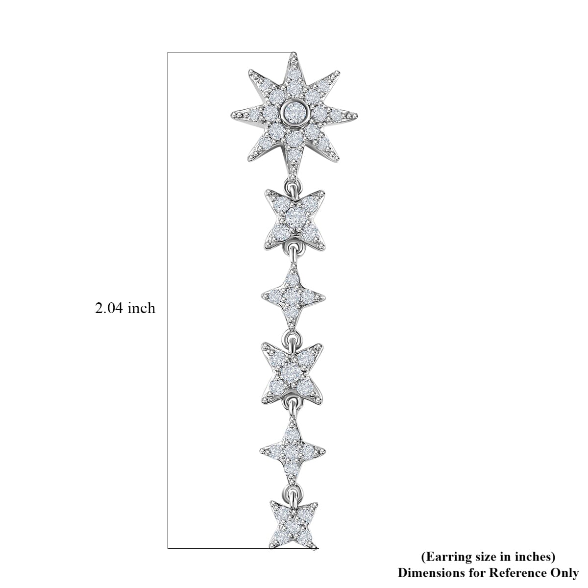 Moissanite Celestial Drop Earrings in Platinum Over Sterling Silver 1.60 ctw image number 4