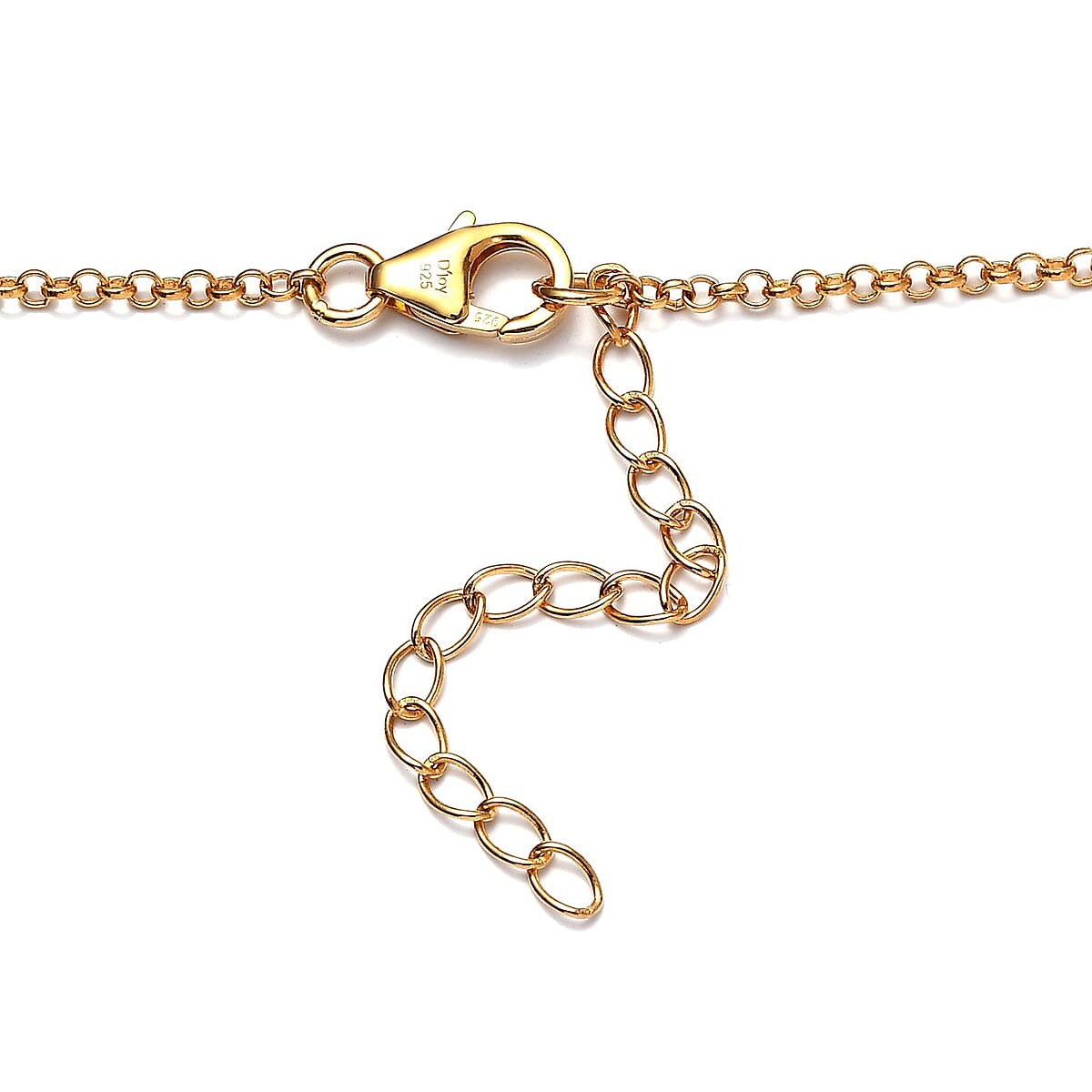 Sleeping Beauty Turquoise and Moissanite Celestial Medallion Charm Station Necklace 18 Inches in Vermeil Yellow Gold Over Sterling Silver 0.80 ctw image number 4