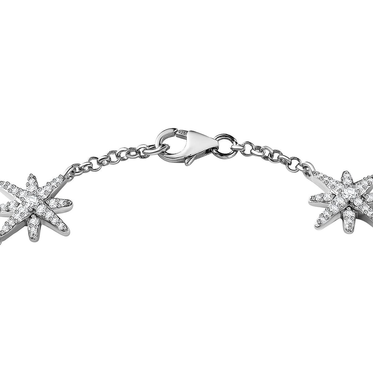 Moissanite Bracelet in Platinum Over Sterling Silver (7.25 In) 1.50 ctw image number 3