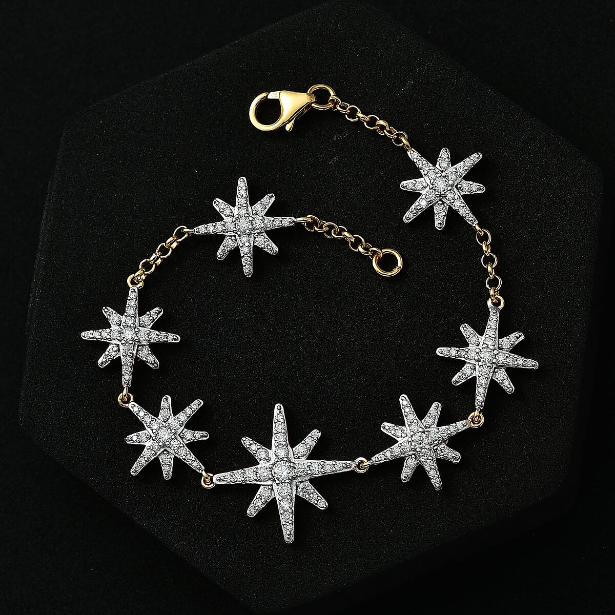 Moissanite Starburst Celestial Bracelet in Vermeil Yellow Gold Over Sterling Silver (7.25 In) 1.50 ctw image number 1