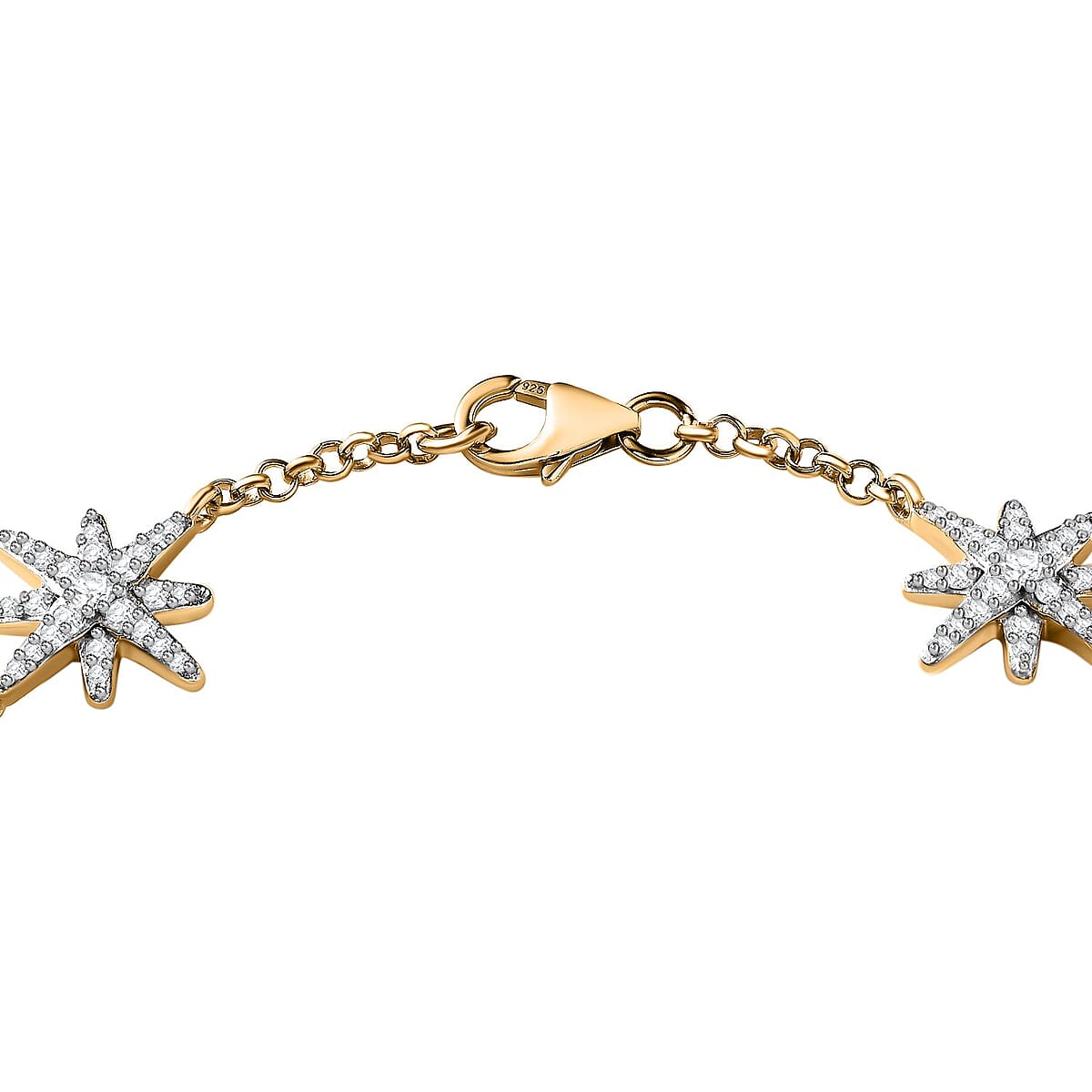 Moissanite Starburst Celestial Bracelet in Vermeil Yellow Gold Over Sterling Silver (7.25 In) 1.50 ctw image number 3