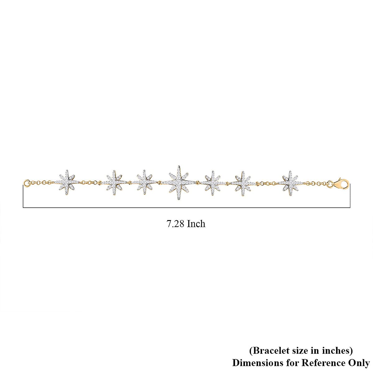 Moissanite Starburst Celestial Bracelet in Vermeil Yellow Gold Over Sterling Silver (7.25 In) 1.50 ctw image number 4