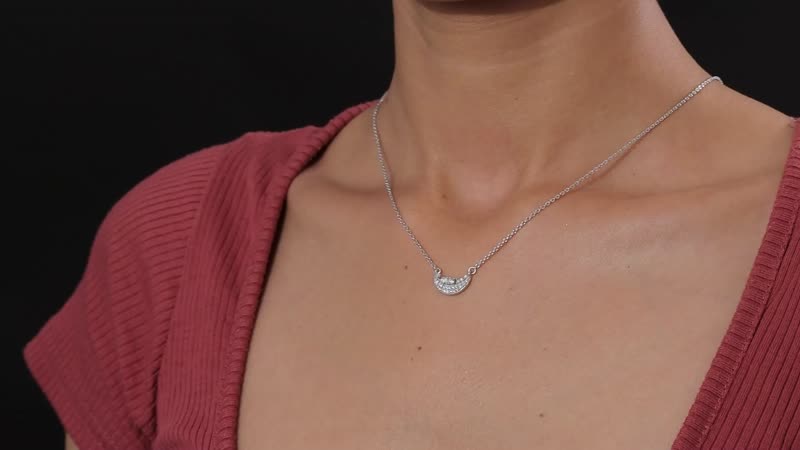 Moissanite Necklace 18 Inches in Platinum Over Sterling Silver 0.20 ctw