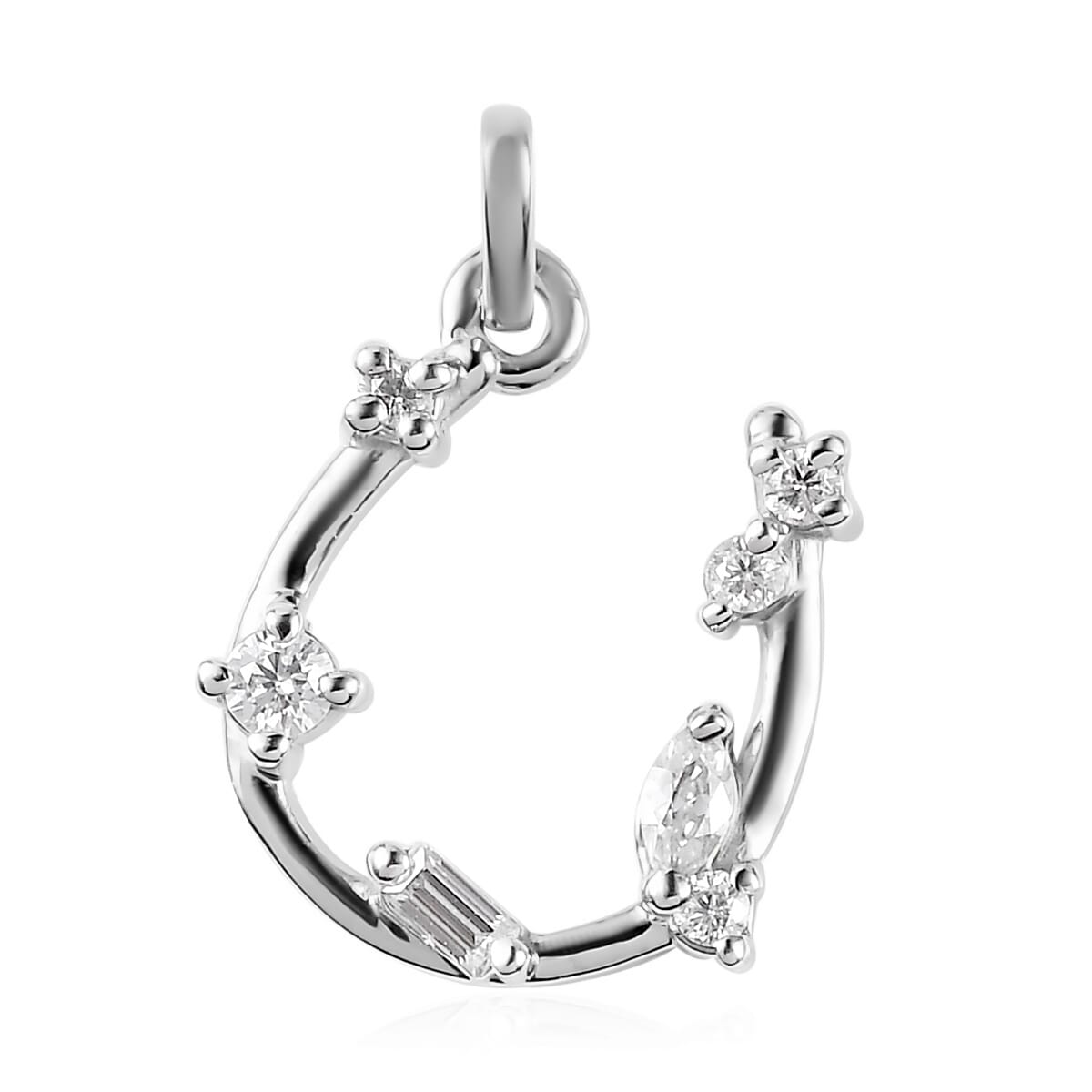 Moissanite (Mrq 4x2) Charm in Platinum Over Sterling Silver 0.20 ctw image number 0
