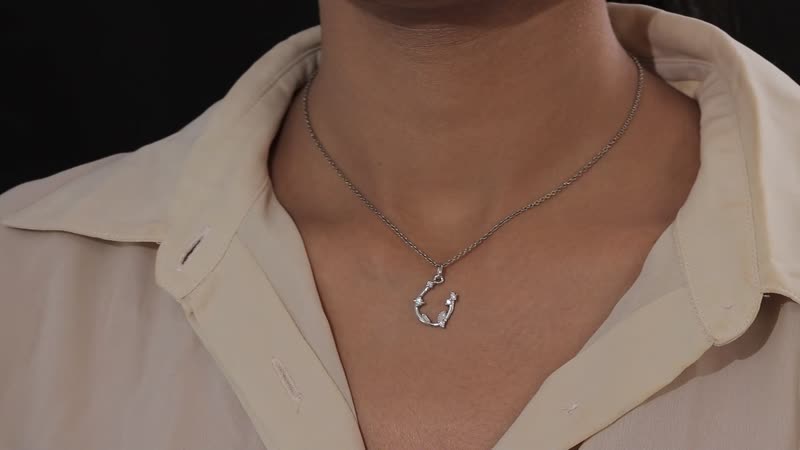 Moissanite (Mrq 4x2) Charm in Platinum Over Sterling Silver 0.20 ctw