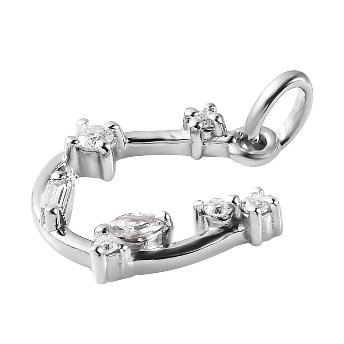 Moissanite (Mrq 4x2) Charm in Platinum Over Sterling Silver 0.20 ctw image number 3