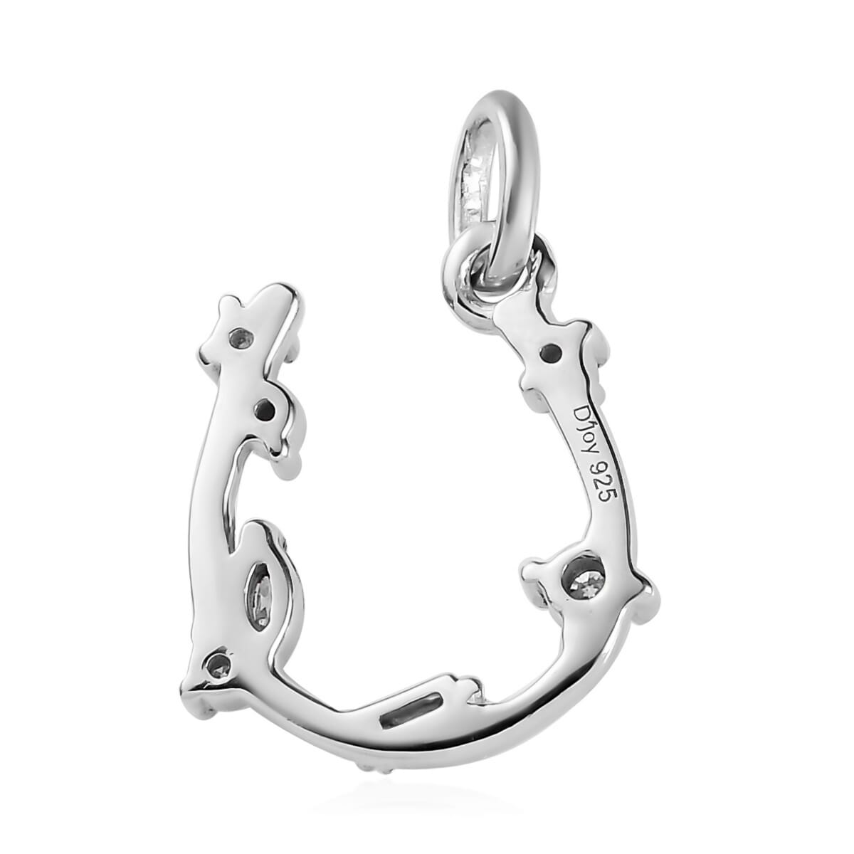 Moissanite (Mrq 4x2) Charm in Platinum Over Sterling Silver 0.20 ctw image number 4