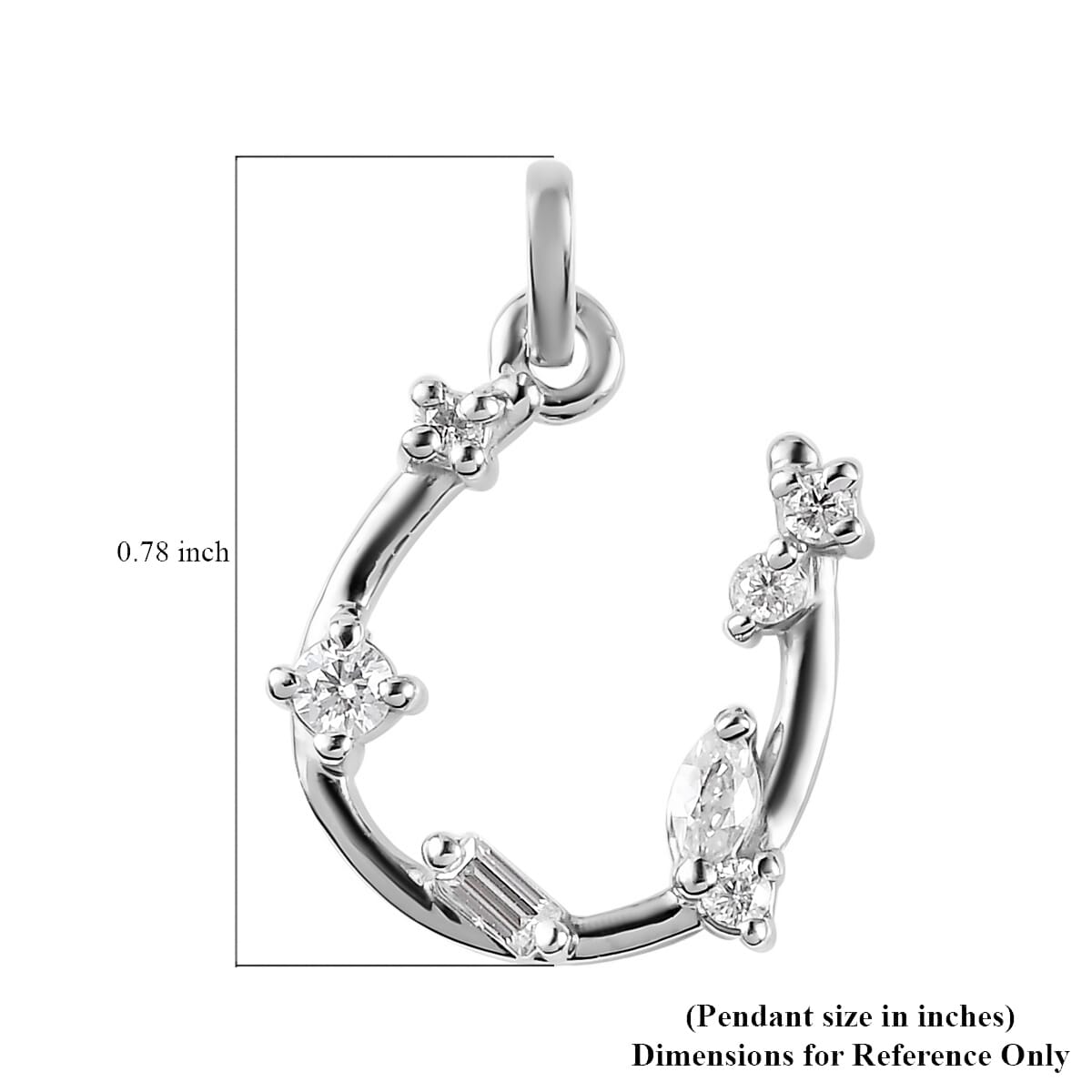 Moissanite (Mrq 4x2) Charm in Platinum Over Sterling Silver 0.20 ctw image number 5