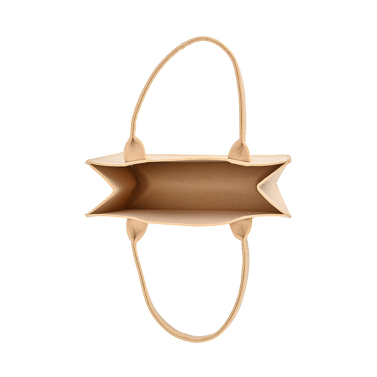 Set of 3 Beige Butterfly Pattern Felt Tote Bag image number 4