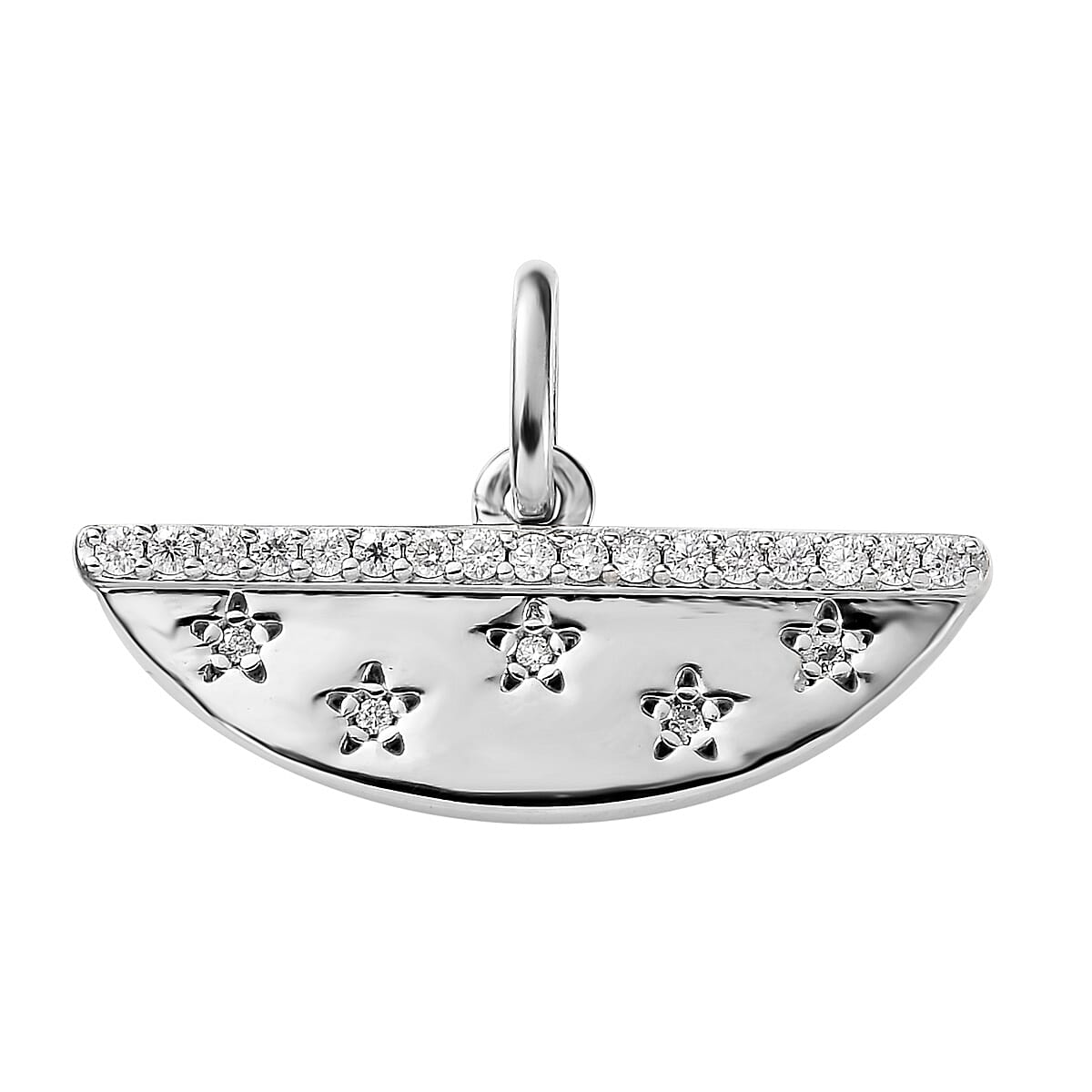 Moissanite Charm in Platinum Over Sterling Silver 0.12 ctw image number 0