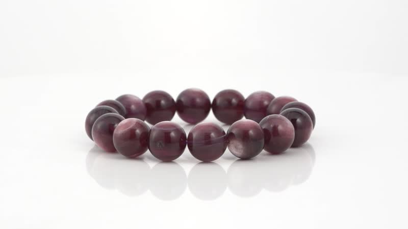 Brazilian Wine Lepidolite 13-14mm Beaded Stretch Bracelet 262.00 ctw