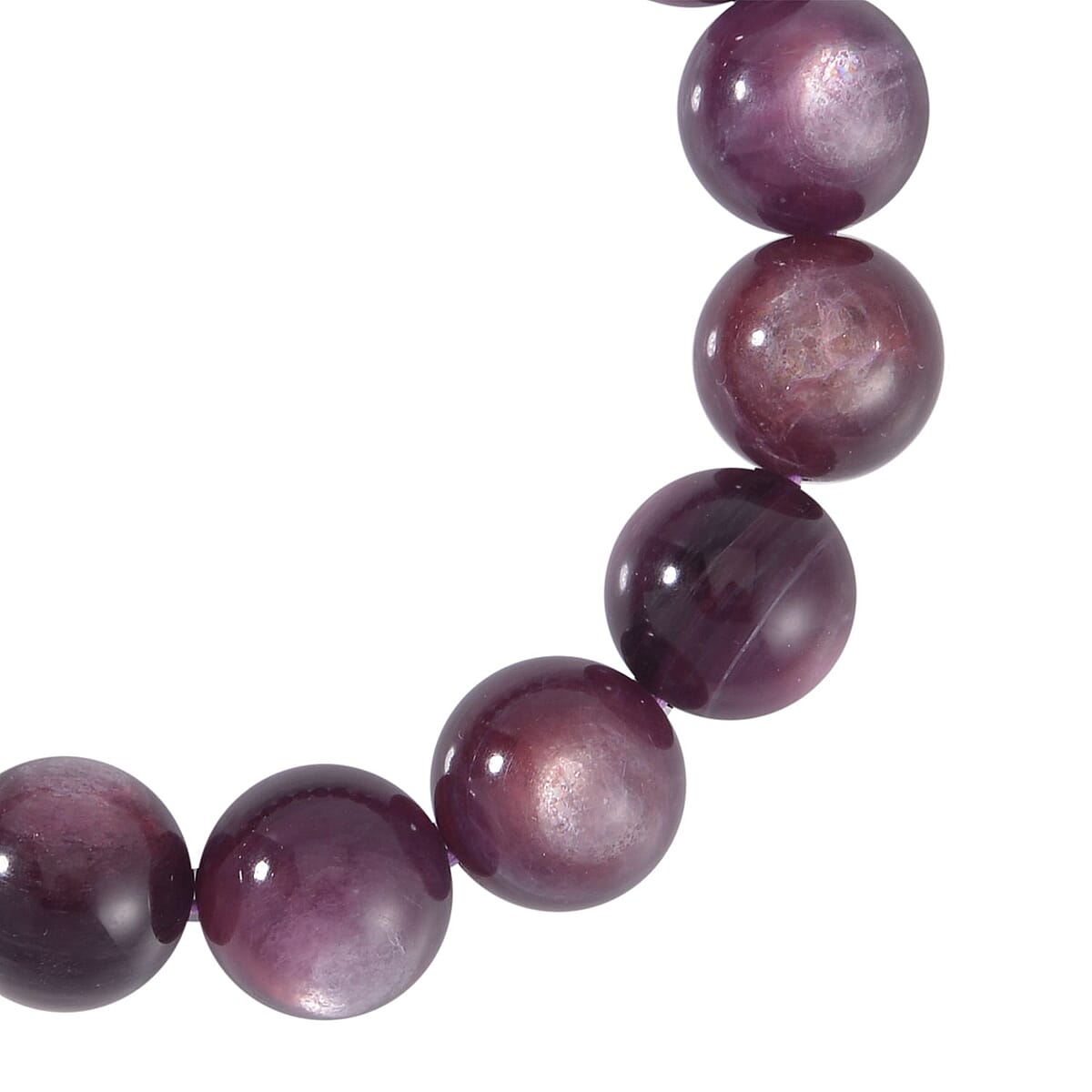 Brazilian Wine Lepidolite 13-14mm Beaded Stretch Bracelet 262.00 ctw image number 3