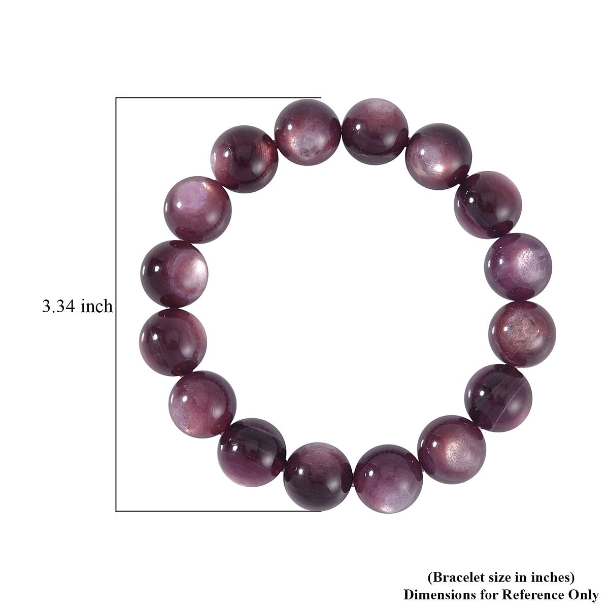 Brazilian Wine Lepidolite 13-14mm Beaded Stretch Bracelet 262.00 ctw image number 4
