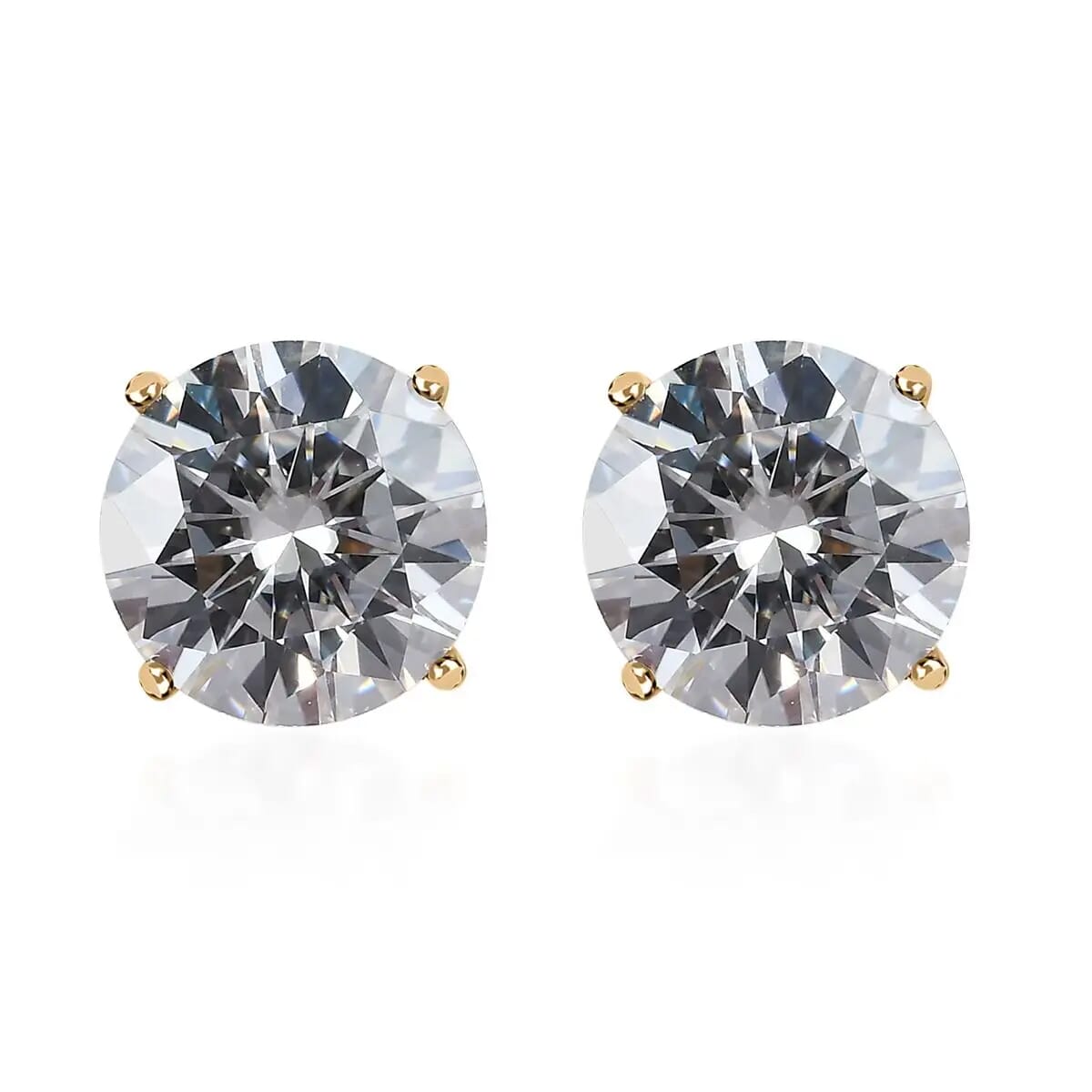 Luxoro 14K Yellow Gold Moissanite Solitaire Stud Earrings 1.85 ctw image number 0