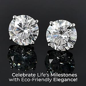 Moissanite 1.85 ctw Stud Earrings in 14K White Gold