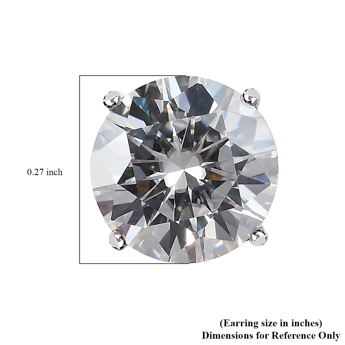 Moissanite 1.85 ctw Stud Earrings in 14K White Gold image number 5