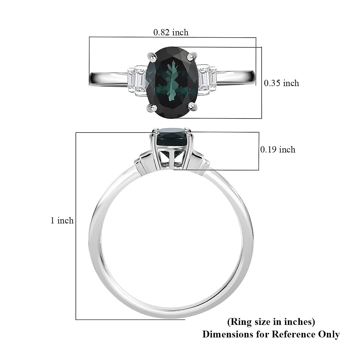 Luxoro 10K White Gold Premium Monte Belo Indicolite and G-H I3 Diamond Ring (Size 9.0) 1.50 ctw image number 5