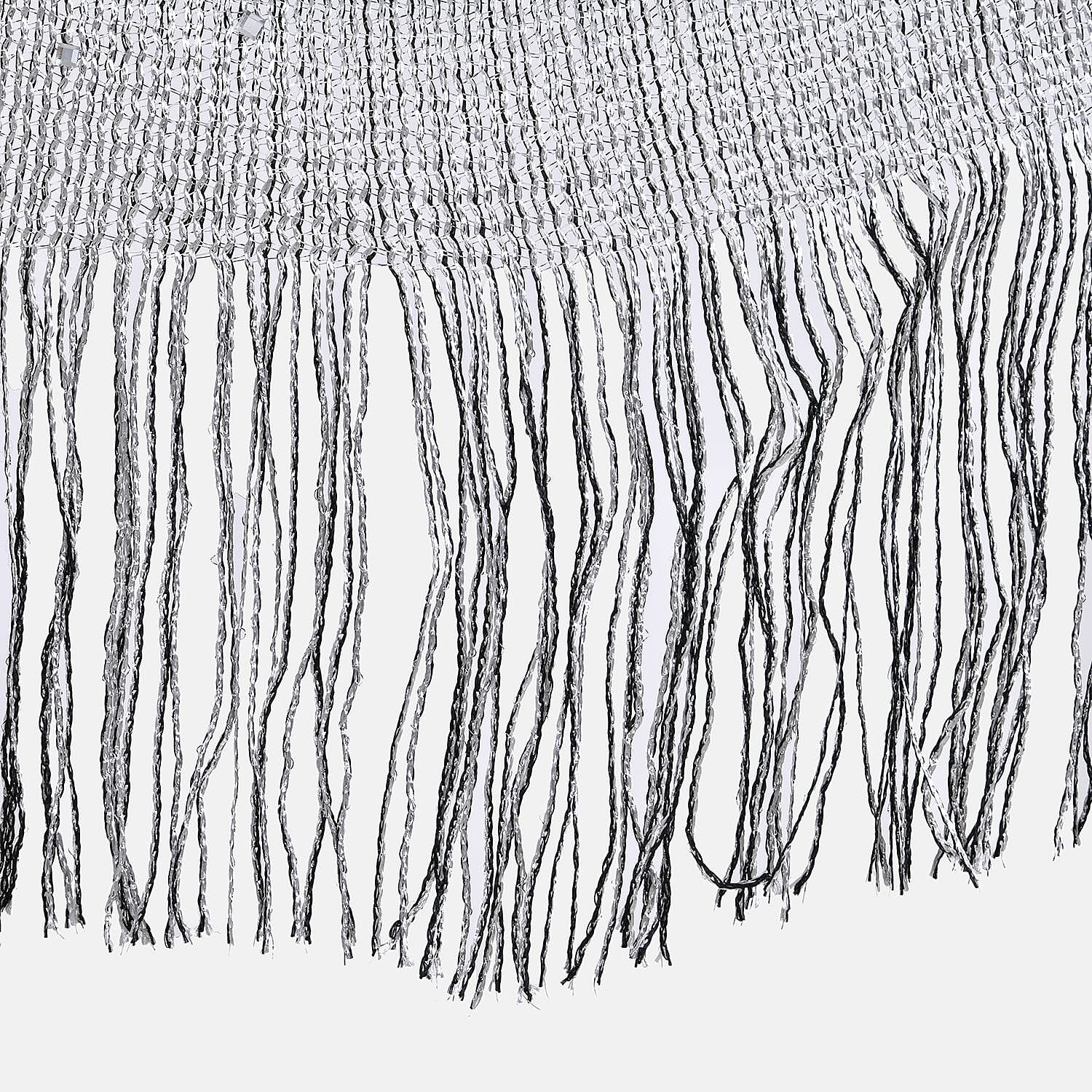 Silver Stylish Party Poncho with Fringe (19.69x51.19)