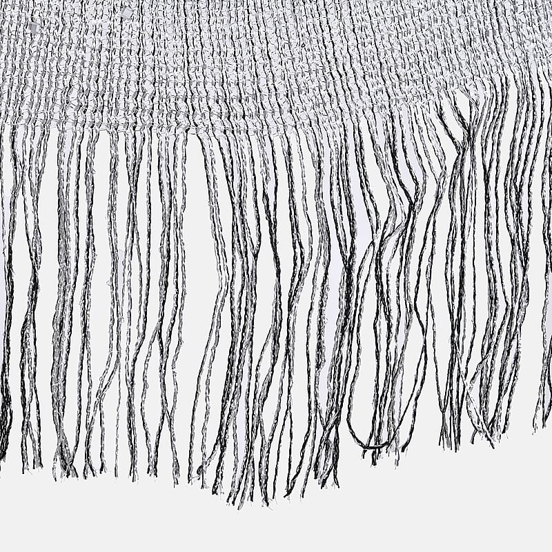 Silver Stylish Party Poncho with Fringe (19.69x51.19)