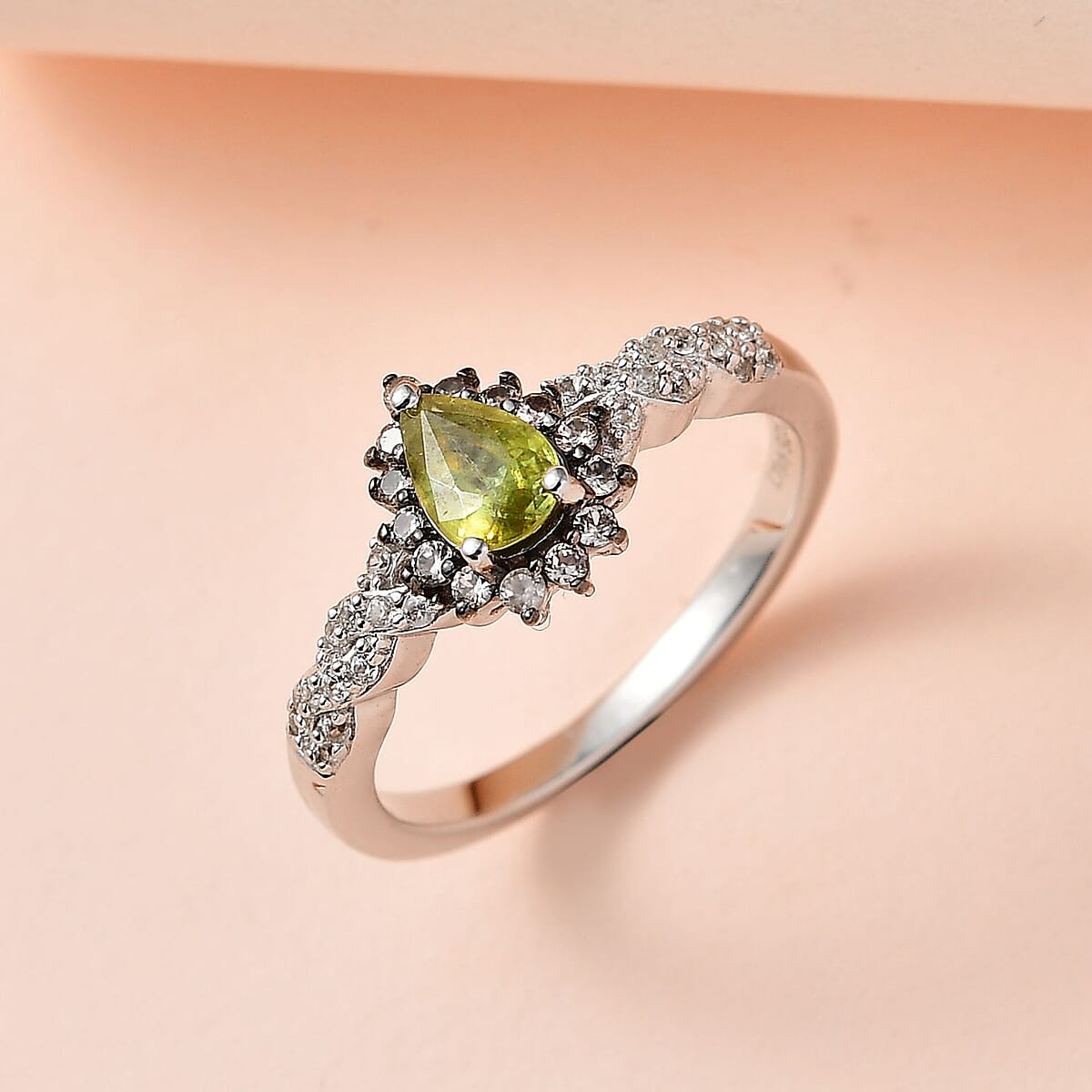 Premium Sava Sphene and Multi Gemstone Ring in Platinum Over Sterling Silver 0.75 ctw image number 1