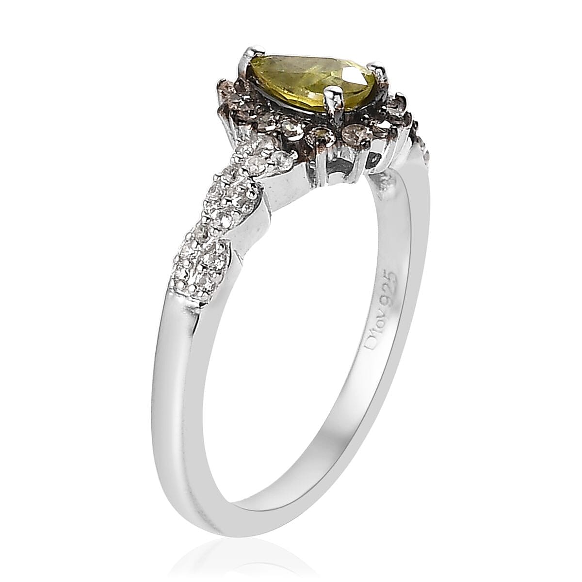 Premium Sava Sphene and Multi Gemstone Ring in Platinum Over Sterling Silver (Size 6.0) 0.75 ctw image number 2