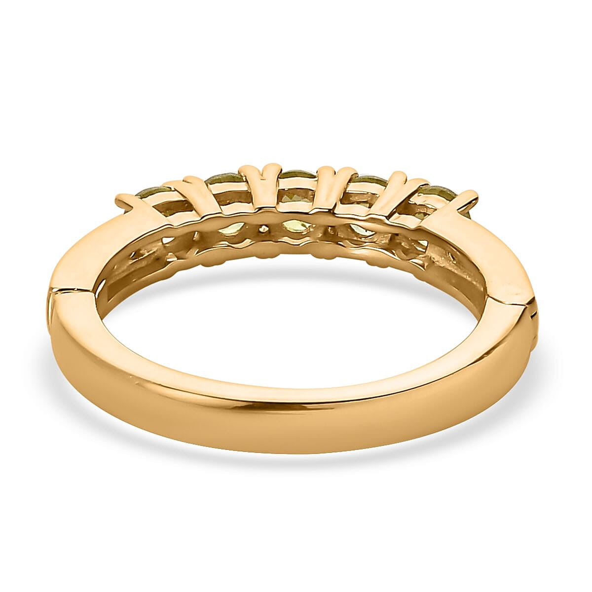 Premium Sava Sphene and White Zircon Band Ring in Vermeil Yellow Gold Sterling Silver (Size 6.0) 0.85 ctw image number 4