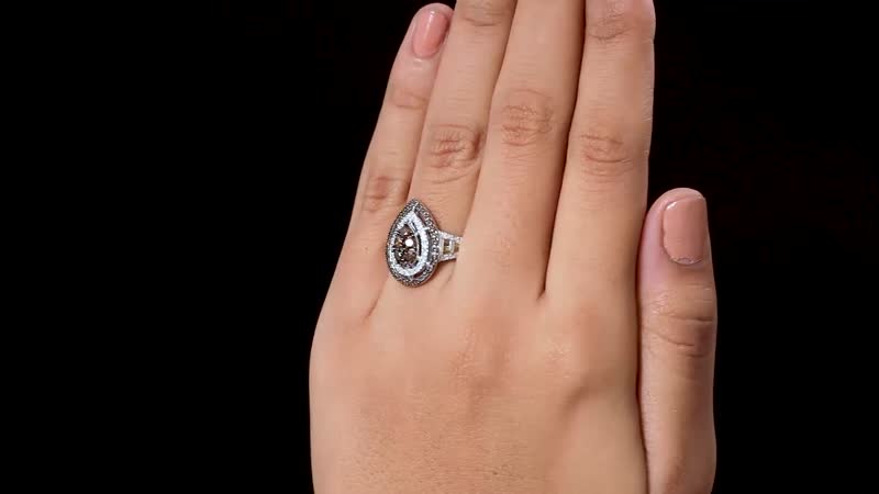 Red and White Diamond Ring in Platinum Over Sterling Silver (Size 10.0) 1.00 ctw