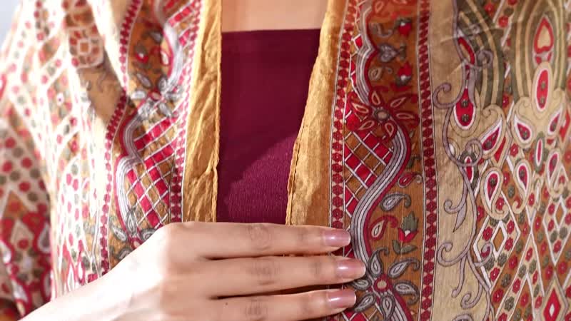 Orange Luxury Silk Decorative Scarf