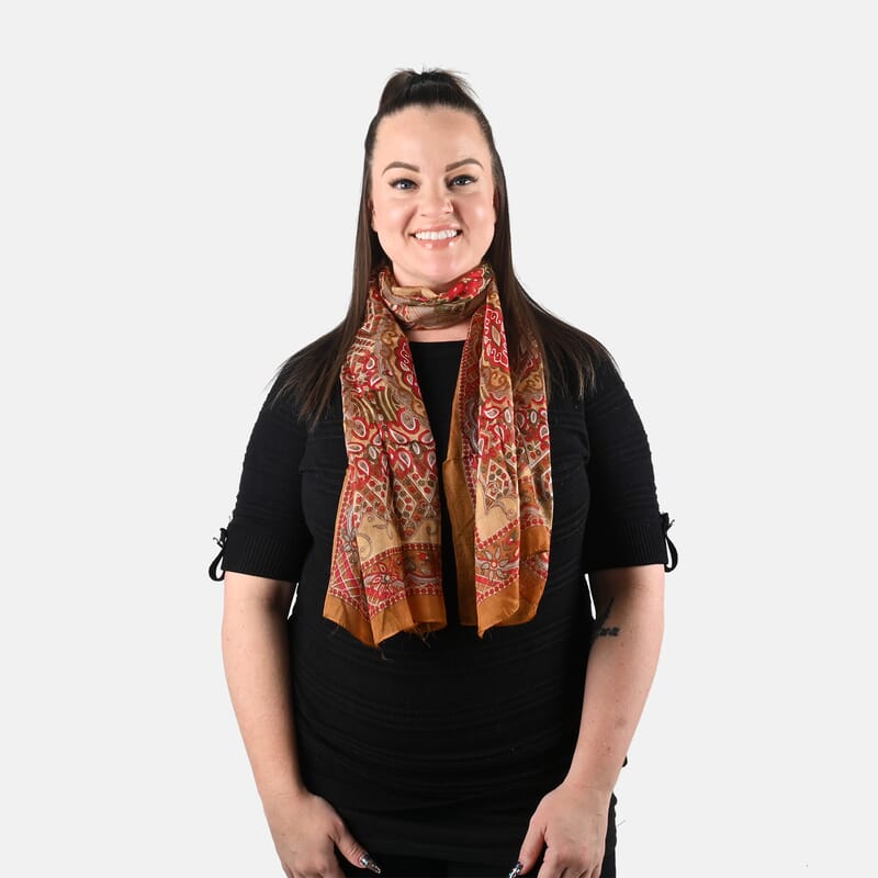 Orange Luxury Silk Decorative Scarf