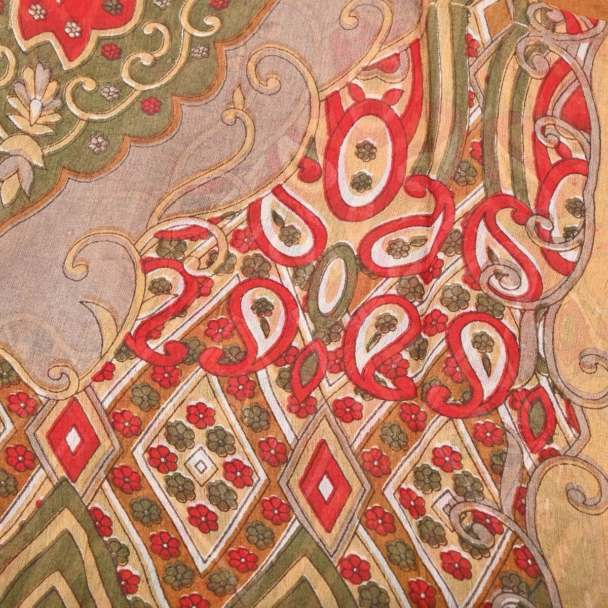 Orange Luxury Silk Decorative Scarf image number 4
