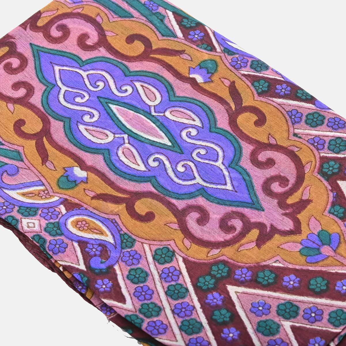 Purple Luxury Silk Decorative Scarf image number 5