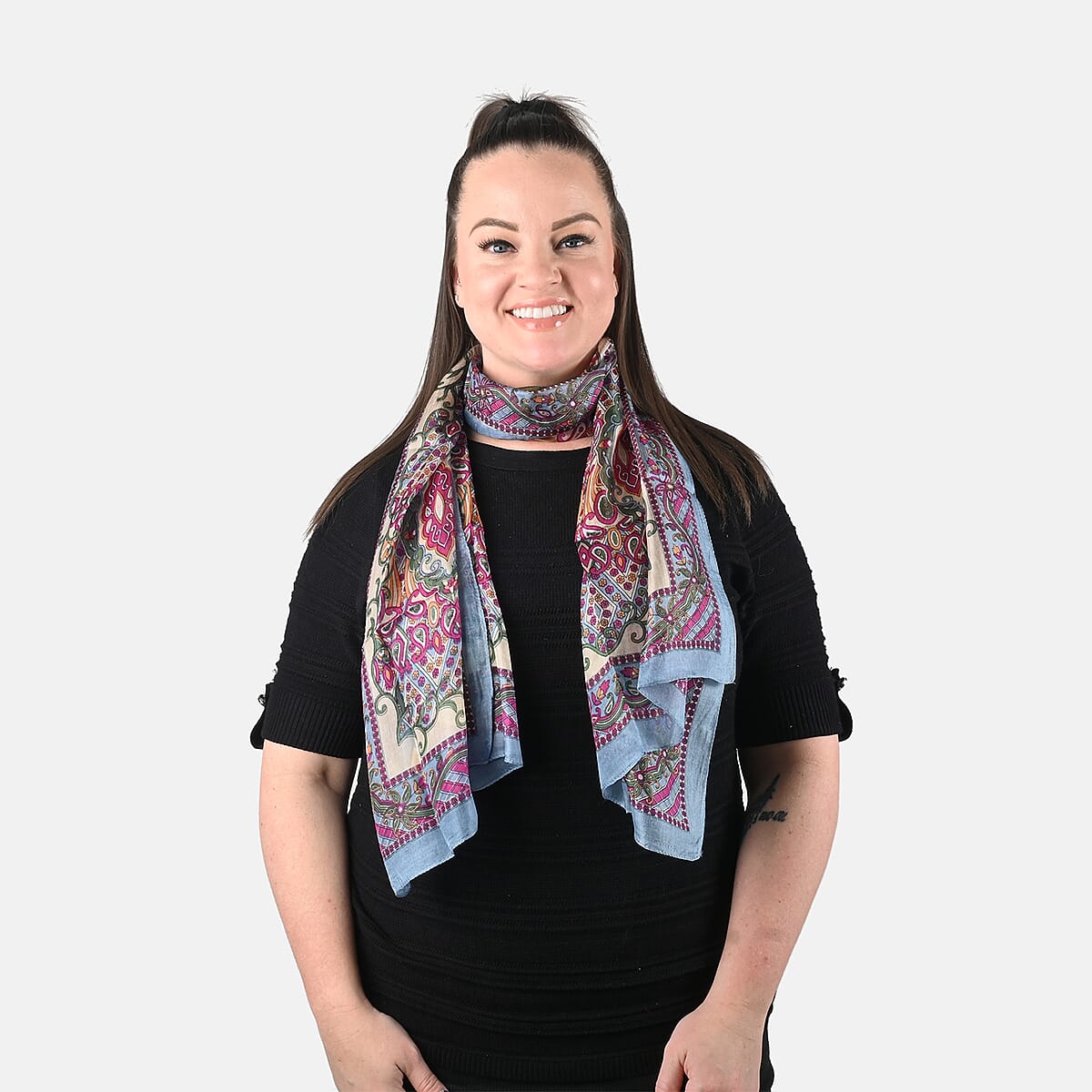 Multi Luxury Silk Decorative Scarf image number 2