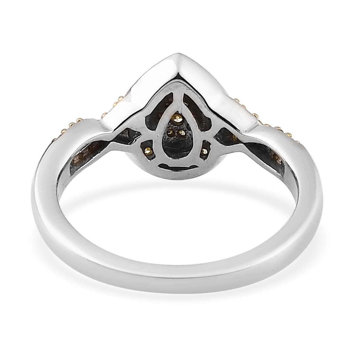 Natural Yellow Diamond I3 Infinity Shank Ring in Platinum Over Sterling Silver (Size 10.0) 0.25 image number 4