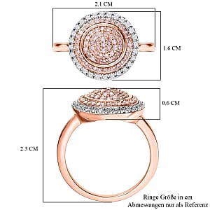 Natural Pink and White Diamond 0.50 ctw Ring in Vermeil Rose Gold Over Sterling Silver (Size 10.0)