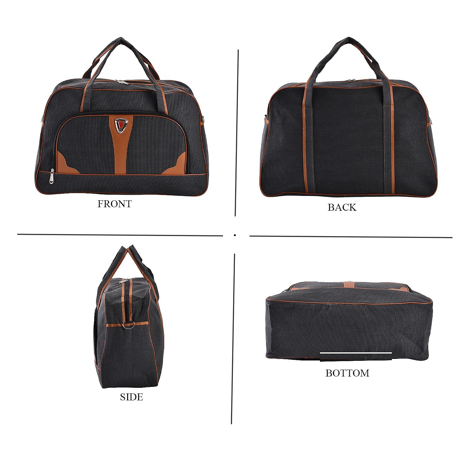 Black Stylish and Practical Canvas Duffle Bag