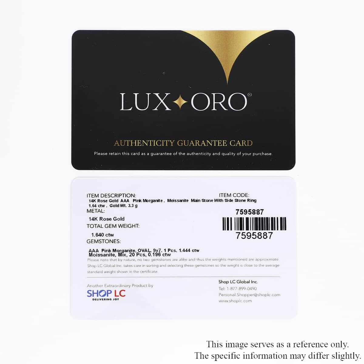 Luxoro 14K Rose Gold AAA Pink Morganite, Moissanite Ring (Size 10.0) 1.65 ctw image number 6