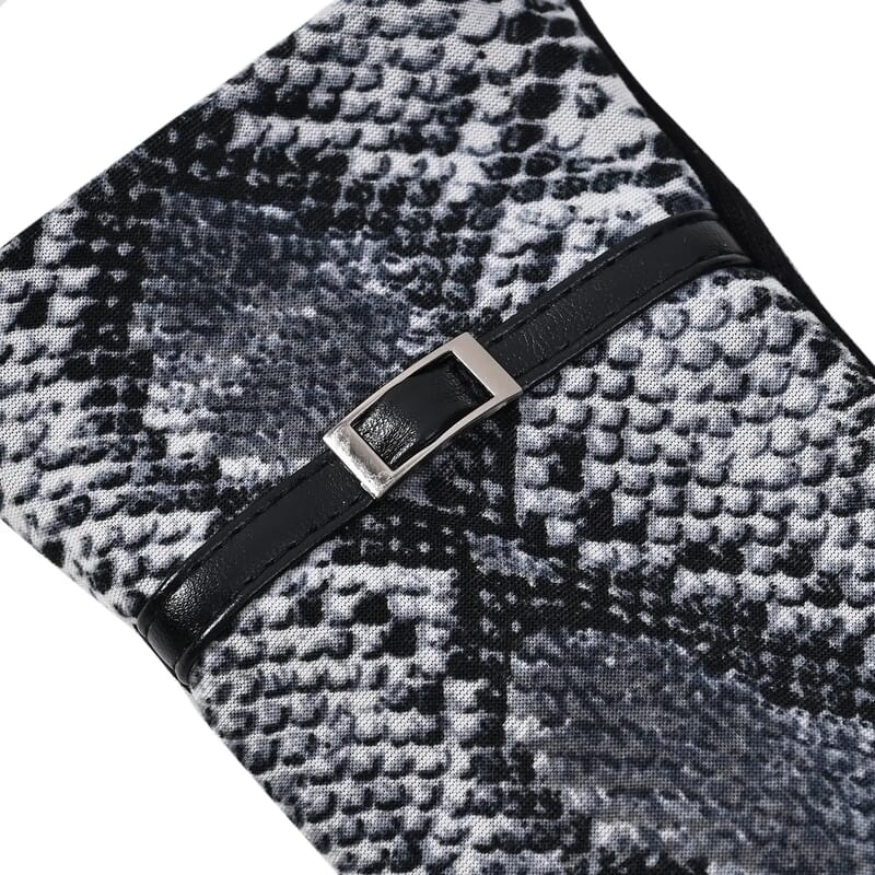 Python Skin Printed Hat (9.5 cm) and 1 Pair Gloves - Gray