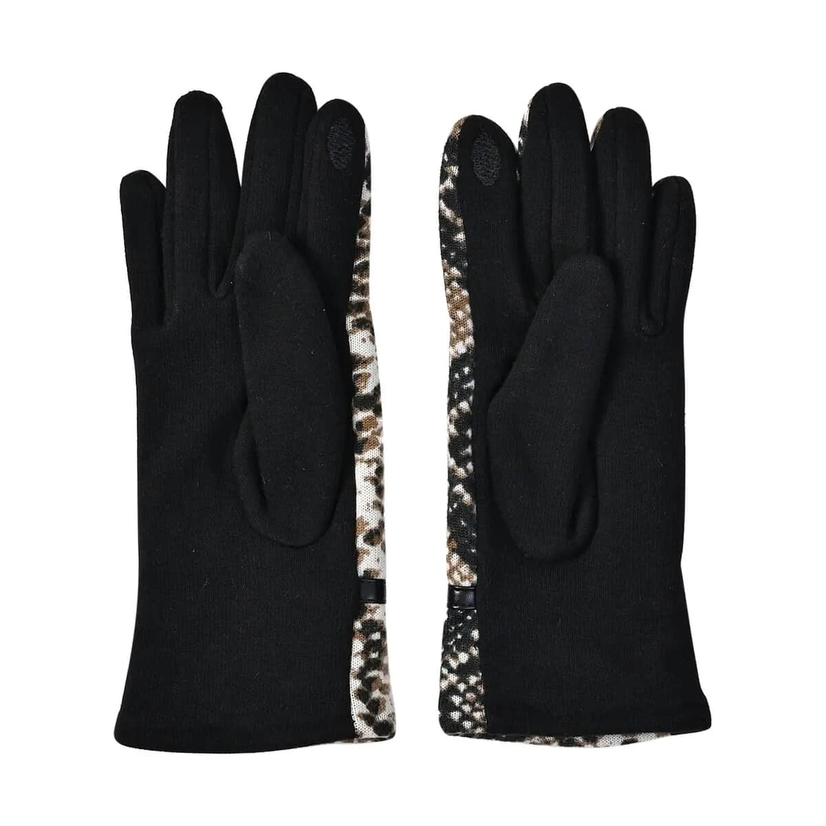 Python Skin Printed Hat and 1 Pair Gloves - Brown image number 5