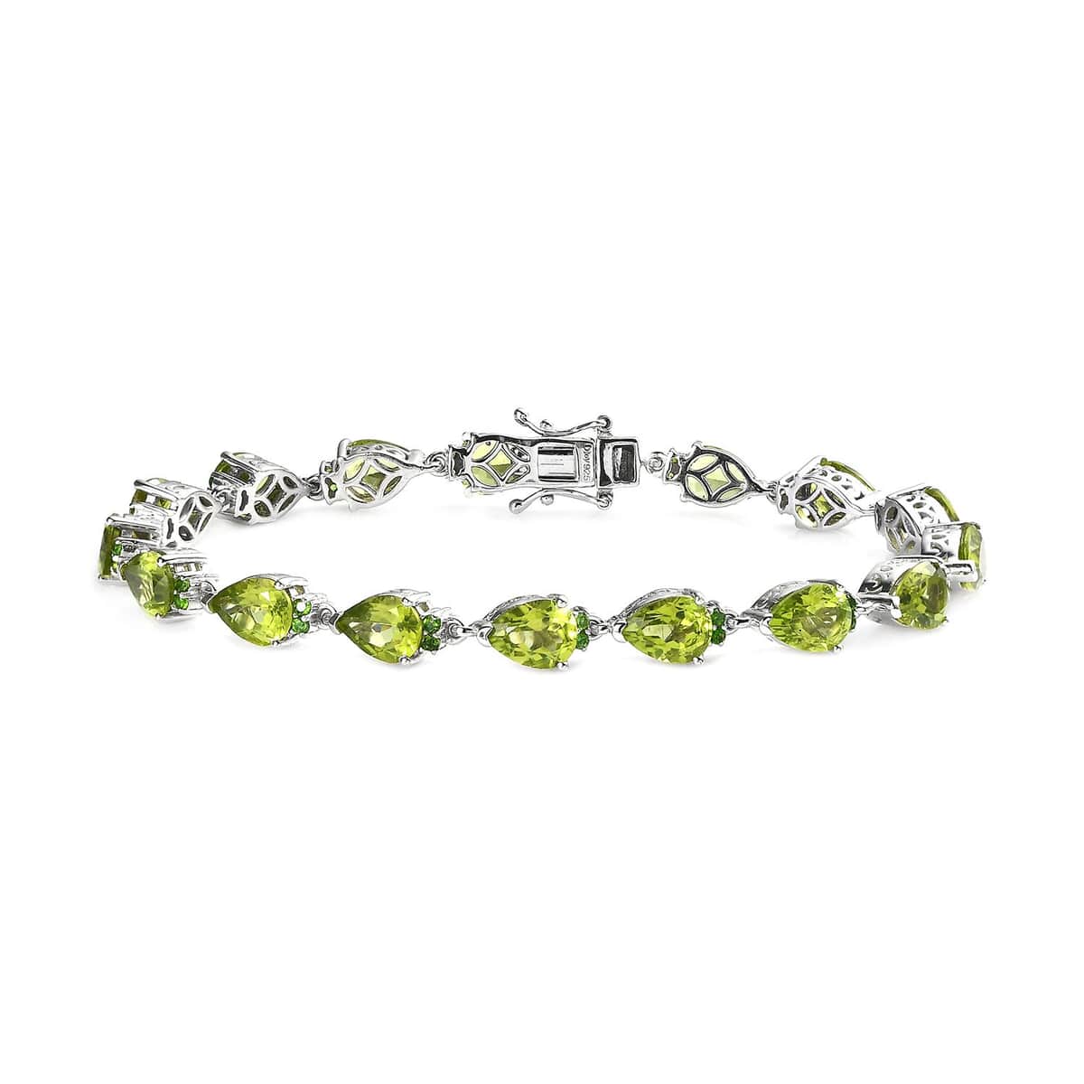 Premium Peridot and Chrome Diopside Bracelet in Rhodium Over Sterling Silver (8.00 In) 19.75 ctw image number 0
