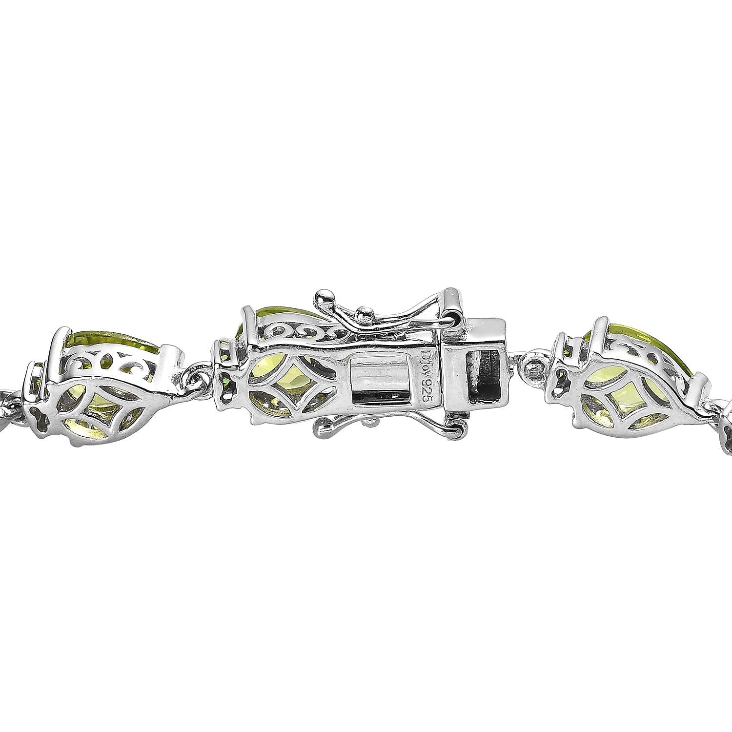 Premium Peridot and Chrome Diopside Bracelet in Rhodium Over Sterling Silver (8.00 In) 19.75 ctw