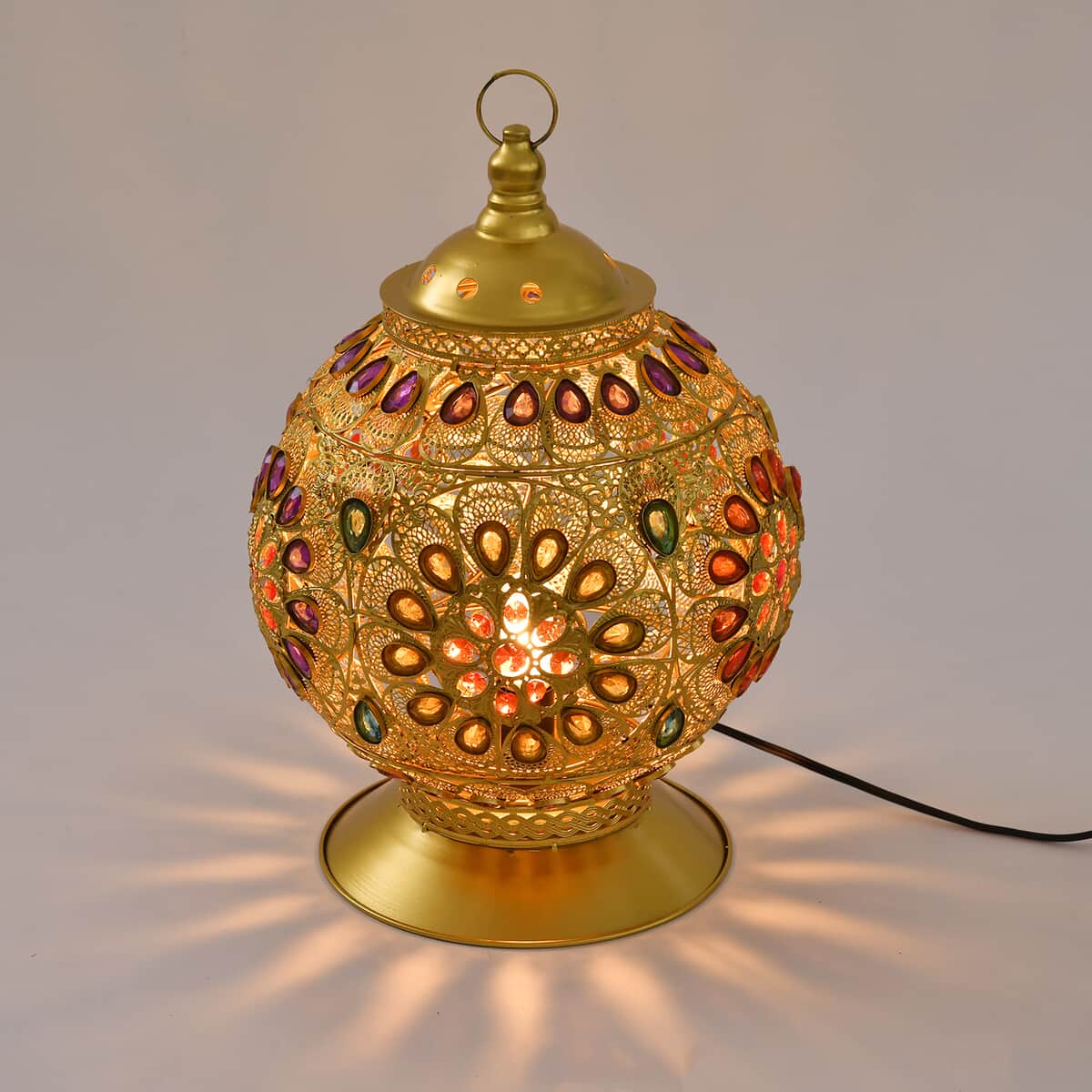 Antique Droplet Shaped Lamp in Gold Plating (UL Plug ) & (E26 Bulb Not Included) (11.8"x19.7") image number 0