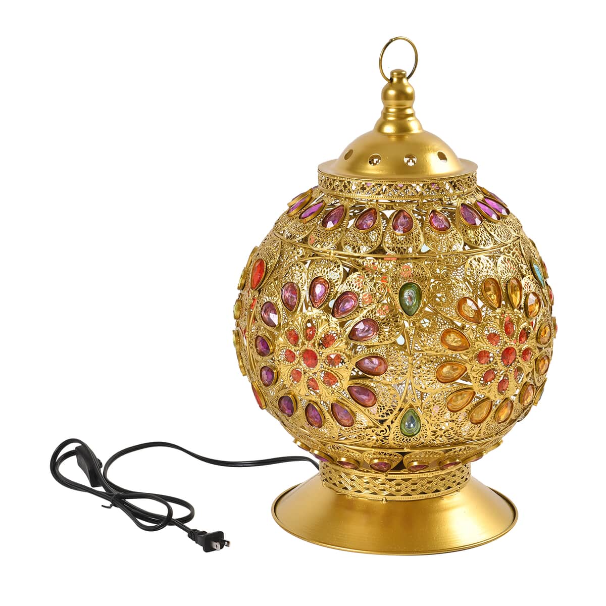 Antique Droplet Shaped Lamp in Gold Plating (UL Plug ) & (E26 Bulb Not Included) (11.8"x19.7") image number 1