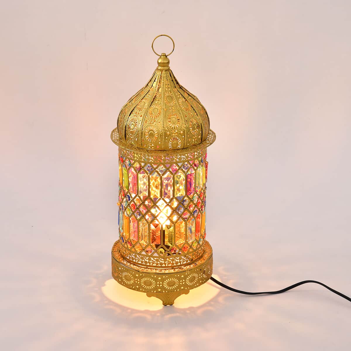 Antique Shaped Lamp in Gold Plating (UL Plug ) & (E26 Bulb Not Included) image number 0